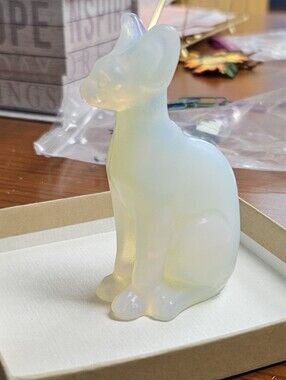 Opalescent Glass Cat Figurine